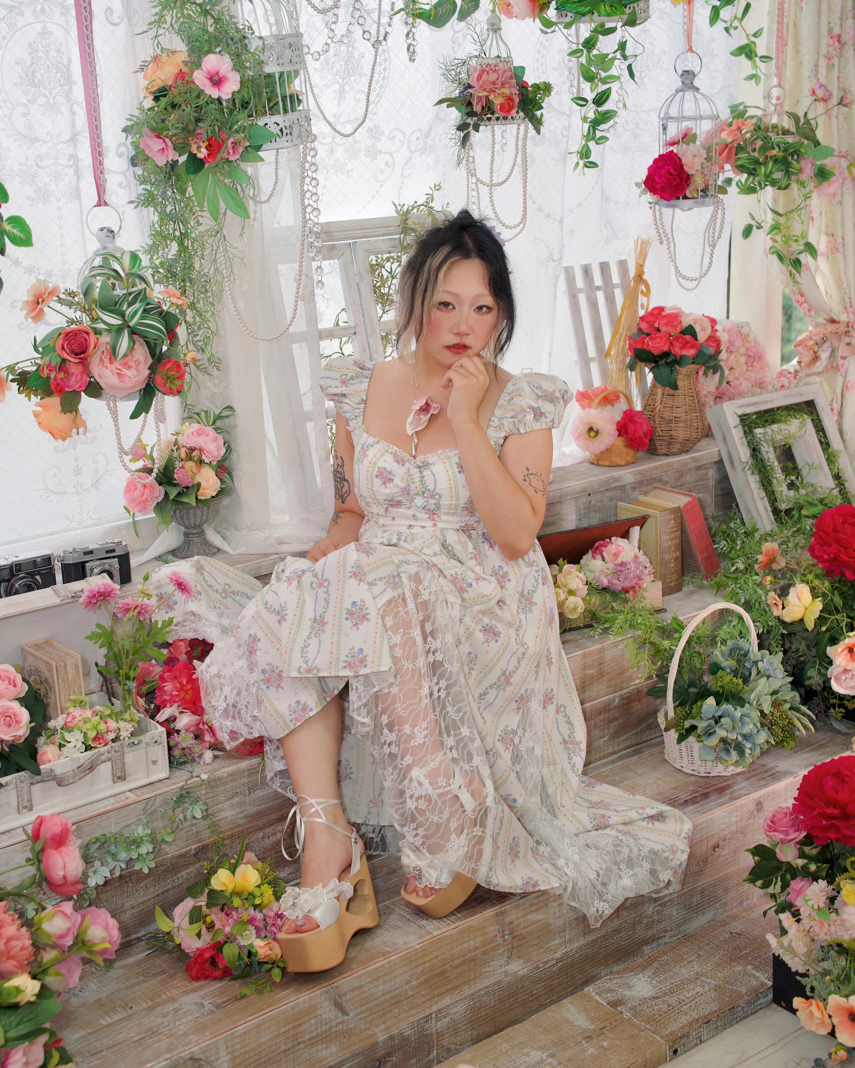 Yume Love Drop Platform Sandals White - Image 5